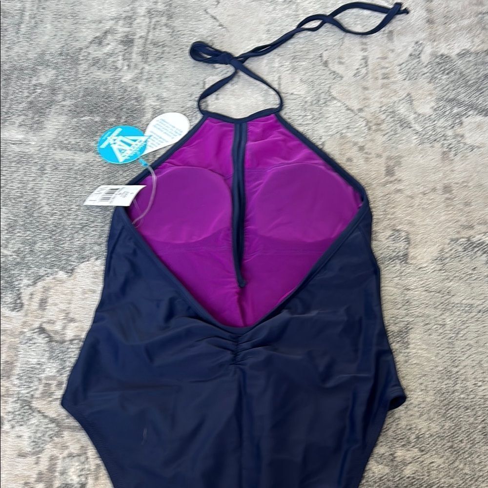 Navy Floral One-Piece Swimsuit - Picture 9 of 11